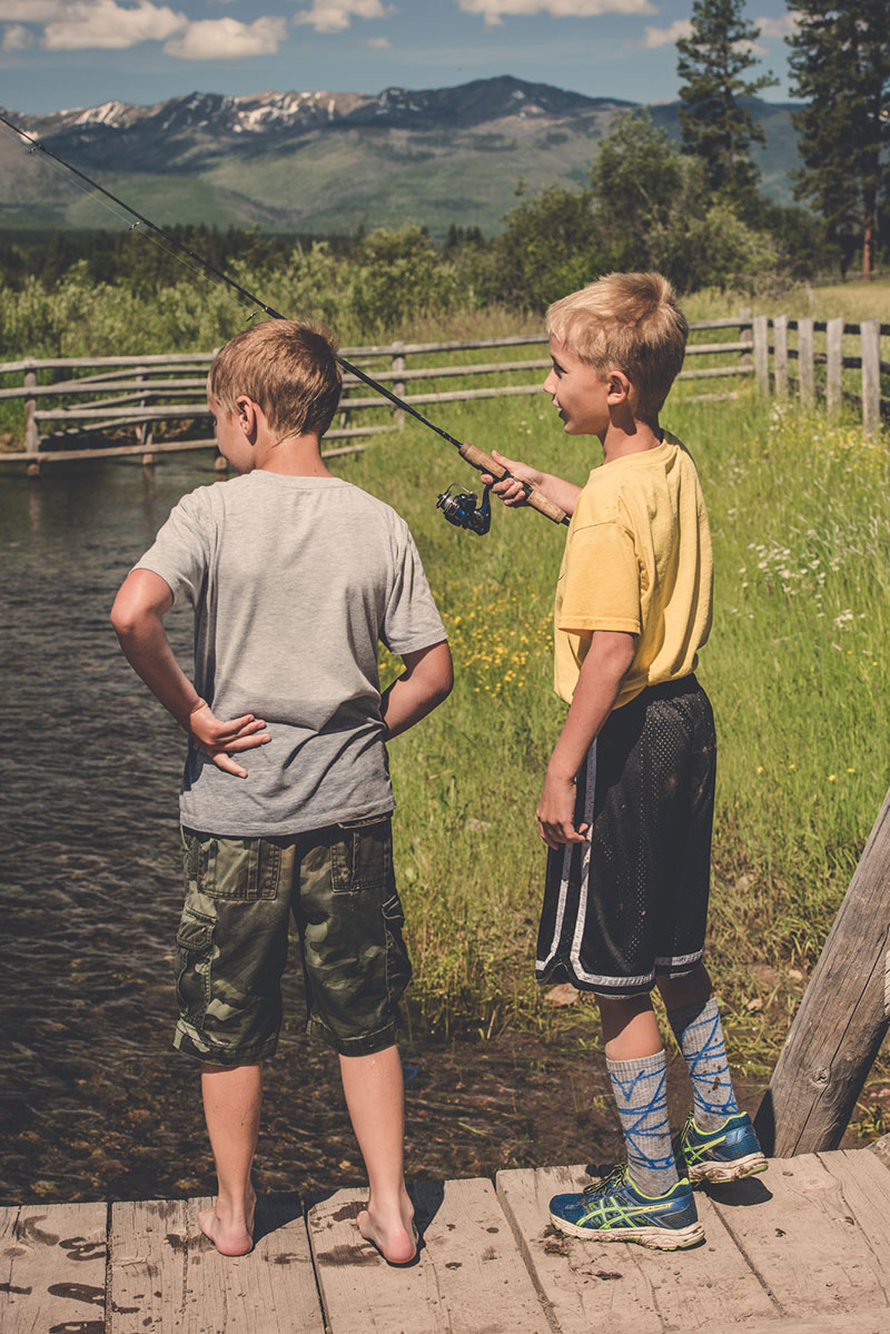 two boys fishing