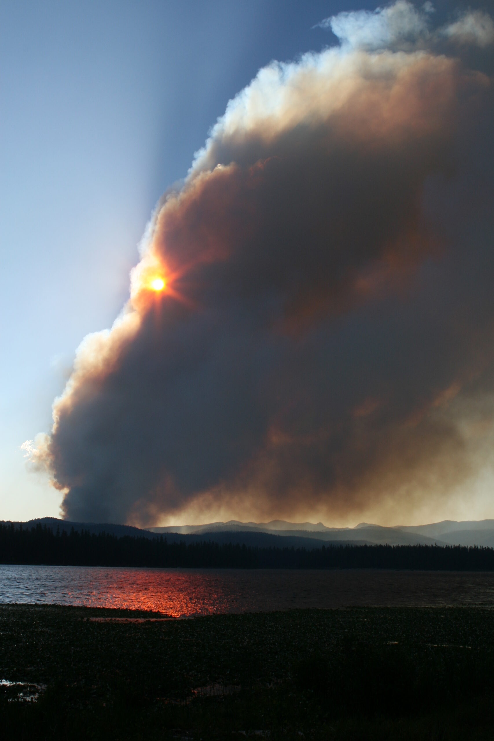 Billowing smoke on ranchland