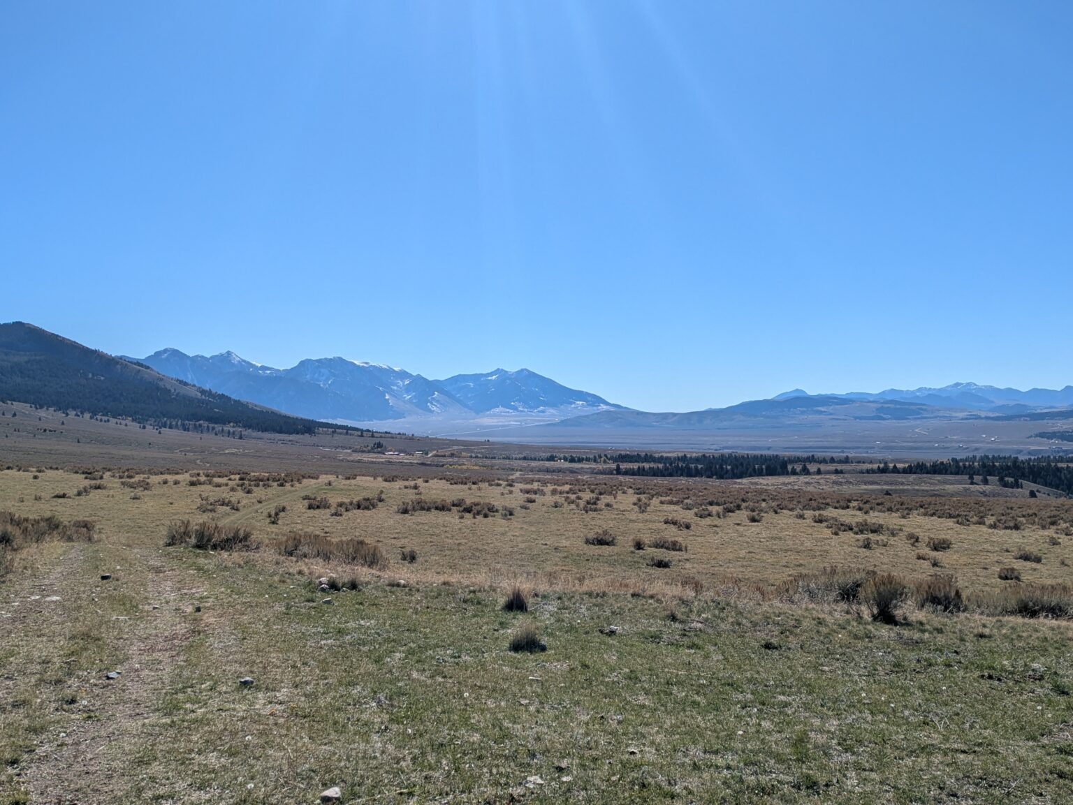 Wide view of working ranchland in Montana.