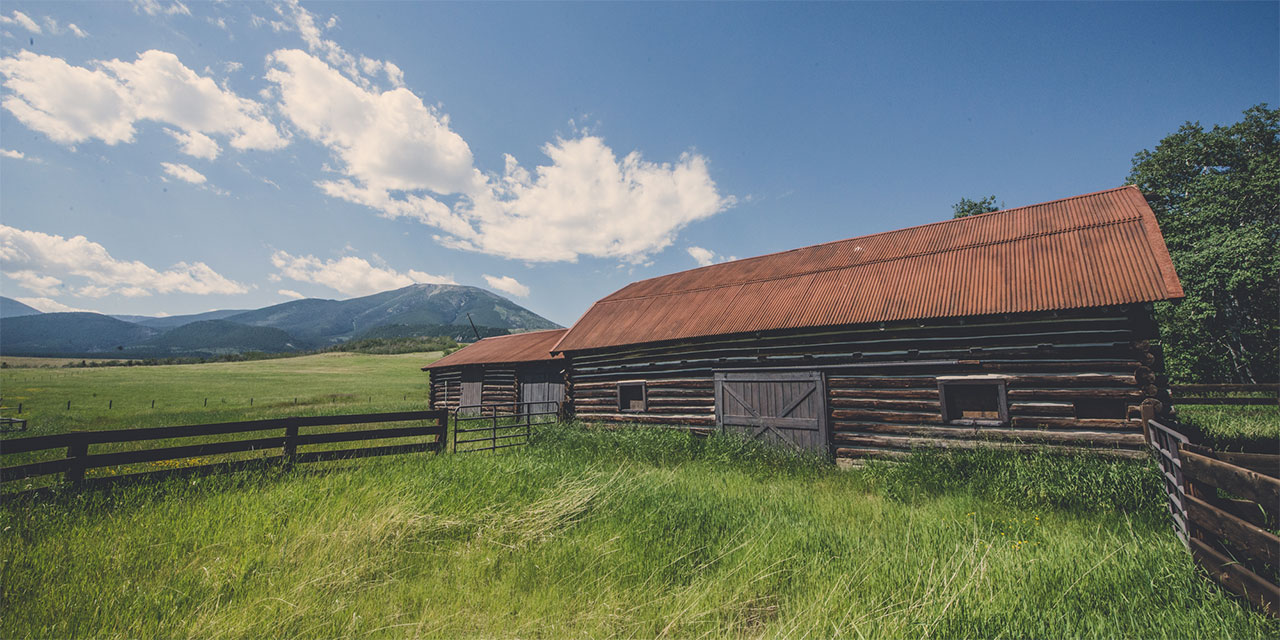 Historic farm building in Montana